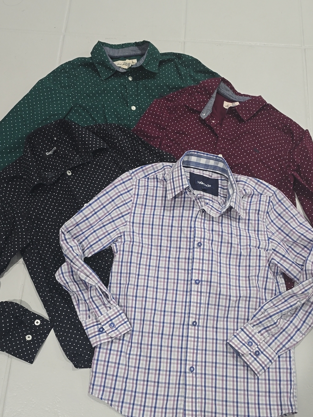Boy Youth Cotton Long Sleeve Button Down Casual Dressy Shirt Size 8-9
